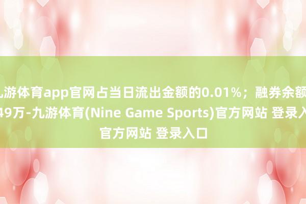 九游体育app官网占当日流出金额的0.01%；融券余额97.49万-九游体育(Nine Game Sports)官方网站 登录入口